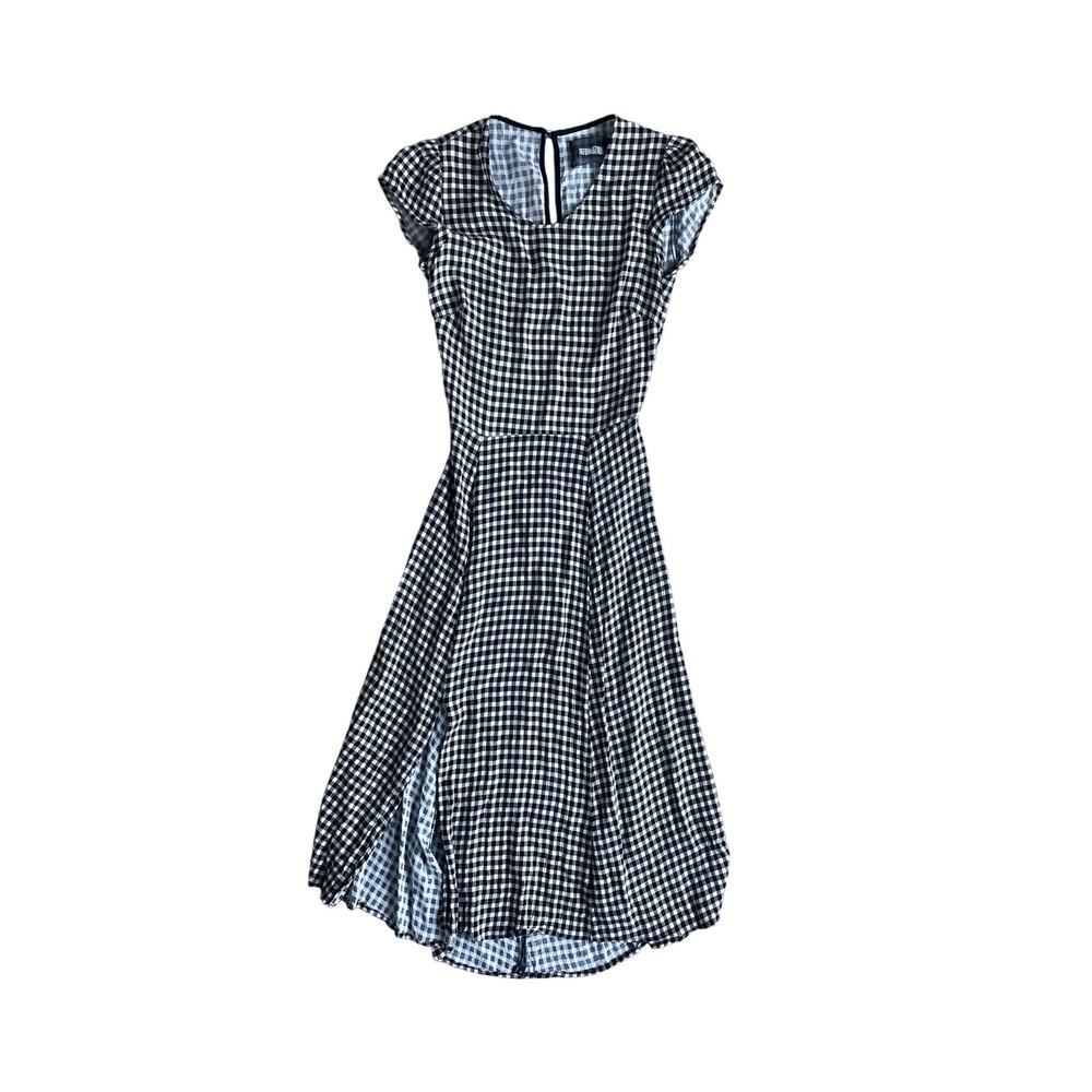 Reformation Gavin Midi Dress in Black Gingham